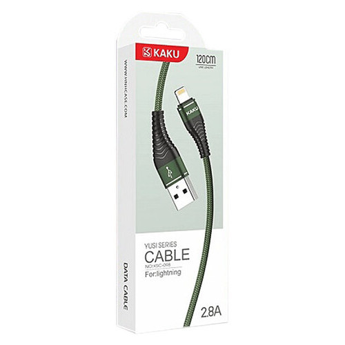 USB кабель Kaku KSC-098 USB - Lightning 1.2m - Green фото №3