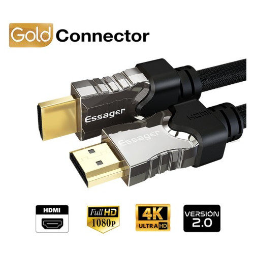 Відео кабель Essager HDMI-HDMI, 3 м чорний (E1129-3) фото №9