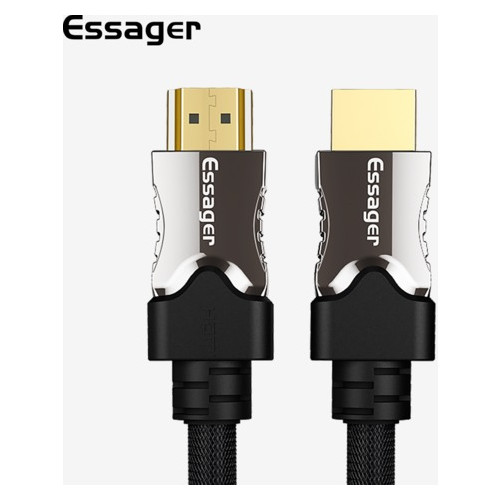 Відео кабель Essager HDMI-HDMI, 3 м чорний (E1129-3) фото №1