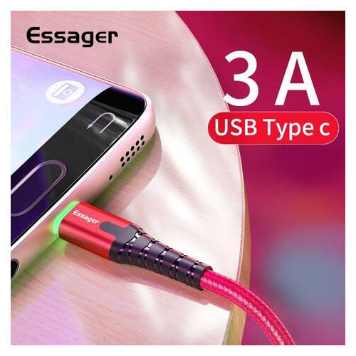 Дата кабель Essager USB - micro USB 3 A 1 м червоний (E1156) фото №2