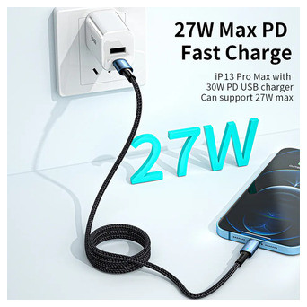 Дата кабель Essager Sunset USB Type-C to Lightning 20 W 1 м чорний (E1224) фото №5