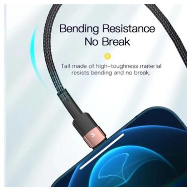 Дата кабель USB 2.0 AM to Lightning 1.0m 2.4A black Essager (EXCL-XC01) фото №6