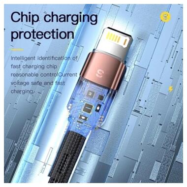 Дата кабель USB 2.0 AM to Lightning 1.0m 2.4A black Essager (EXCL-XC01) фото №5