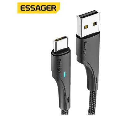 Дата кабель USB 2.0 AM to USB-C 1.0m 3A black Essager (EXCT-LS01) фото №1