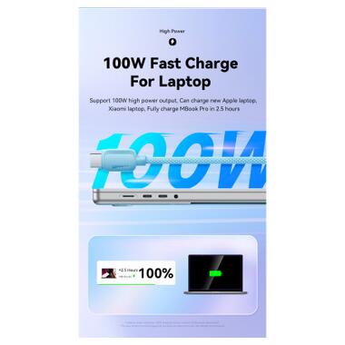 Дата кабель USB-C to USB-C 1.0m 100W black Essager (EXCTT1-WL01-P) фото №3