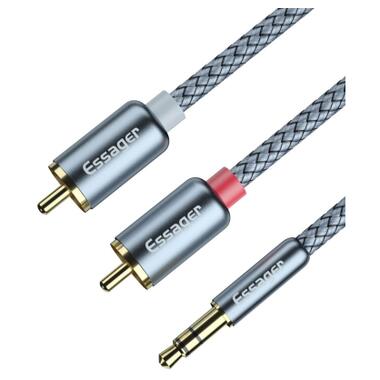 Кабель мультимедийный 3.5mm M to 2xRCA M 3.0m Essager (EYPZJ-MYC0G) фото №4