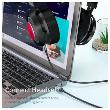 Кабель мультимедийный USB-C to 3.5mm M 1.0m gray Essager (EZJE02-0G) фото №6