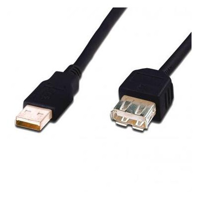 Дата кабель Digitus USB 2.0 AM/AF 1.8 м чорний (AK-300200-018-S) фото №1