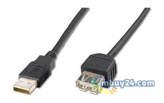 Подовжувач USB Digitus USB 2.0 (AM/AF) 1.8m, Black (AK-300200-018-S) фото №1