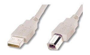 Кабель до принтера Digitus USB 2.0 (AM/BM) 1.8m, White (AK-300102-018-E) фото №1