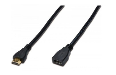 Кабель Digitus HDMI High speed Ethernet (AM/AF) 3.0м чорний (AK-330201-030-S) фото №1