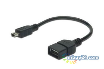 Адаптер Digitus USB 2.0 (AF/miniB) OTG 0.2м black (AK-300310-002-S) фото №1