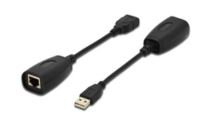 Подовжувач Digitus USB - UTP Cat5 black (DA-70139-2) фото №1