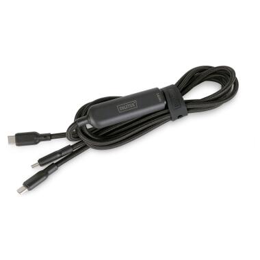 Дата кабель USB-C to 2xUSB-C 1.8m 140W black Digitus (AK-300170-018-S) фото №4