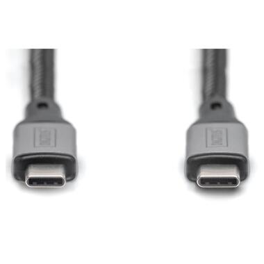 Дата кабель USB-C to USB-C 1.0m USB 4.0 black Digitus (DB-300443-010-S) фото №2