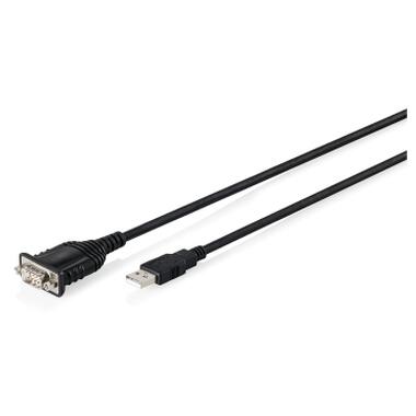 Кабель для передачи данных USB 2.0 AM to COM 1.8m DB9 RS232 FT232RNL black Digitus (DA-70172) фото №1