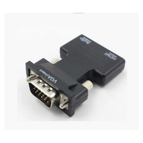 Конвертер з HDMI на VGA OUT, Чорний фото №1