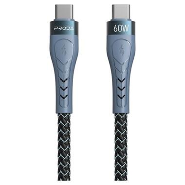 Дата кабель USB-C to USB-C 1.5m PD-B70a Proda (PD-B70a-GR) фото №1