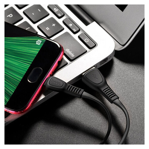 Дата кабель Hoco X40 Noah USB to Micro USB 1 м чорний фото №6