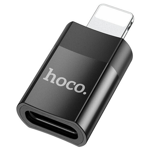 Перехідник Hoco UA17 Lightning Male to Type-C Female USB 2.0, чорний фото №1