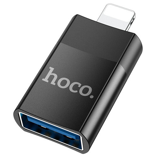 Перехідник Hoco UA17 Lightning Male to USB Female USB 2.0 чорний фото №1
