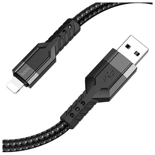 Дата кабель Hoco U110 charging data sync USB to Lightning 1.2 м чорний фото №2