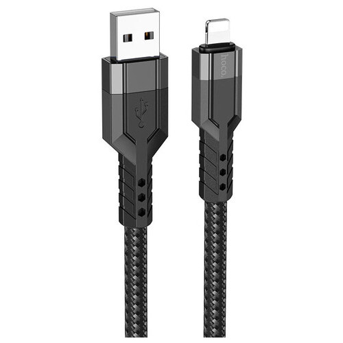 Дата кабель Hoco U110 charging data sync USB to Lightning 1.2 м чорний фото №1