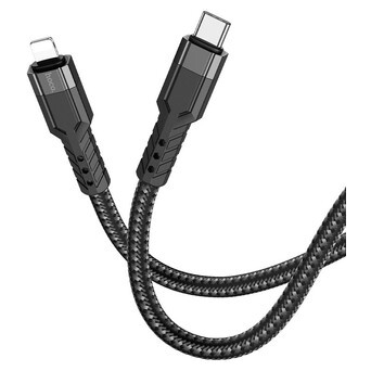 Дата кабель Hoco U110 charging data sync Type-C to Lightning, 1.2 м, чорний фото №5