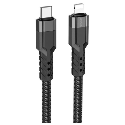 Дата кабель Hoco U110 charging data sync Type-C to Lightning, 1.2 м, чорний фото №2