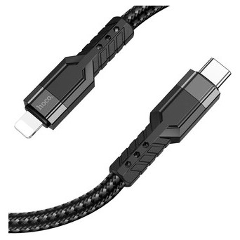 Дата кабель Hoco U110 charging data sync Type-C to Lightning, 1.2 м, чорний фото №3