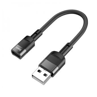 Кабель Hoco U107 USB male to Type-C Female 2A 0,1 м Black (6931474789976) фото №2