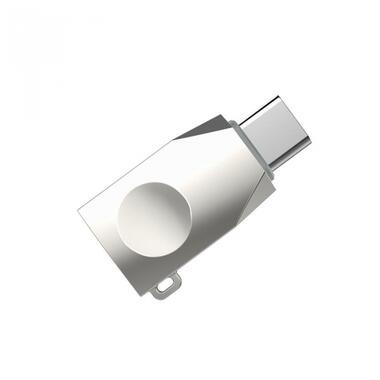 Перехідник OTG Hoco UA10 USB - micro USB сріблястий фото №1