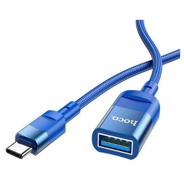 Кабель Hoco U107 Type-C - USB V 3.0 (M/F) 1.2 м синій (U107CU3BL) фото №1