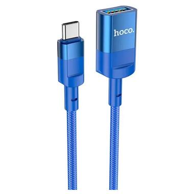 Кабель Hoco U107 Type-C - USB V 3.0 (M/F) 1.2 м синій (U107CU3BL) фото №2