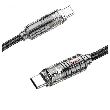 Дата кабель Hoco U122 Lantern Transparent Discovery Edition Type-C to Type-C 60W Black фото №4