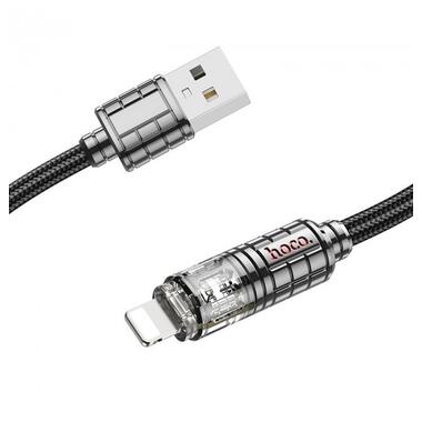 Дата кабель Hoco U122 Lantern Transparent Discovery Edition USB to Lightning Black фото №4