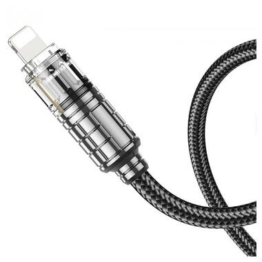 Дата кабель Hoco U122 Lantern Transparent Discovery Edition USB to Lightning Black фото №5