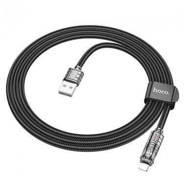 Дата кабель Hoco U122 Lantern Transparent Discovery Edition USB to Lightning Black фото №7