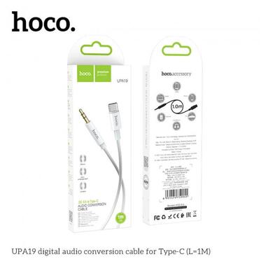 AUX кабель Hoco UPA19 Type-C to Jack 3.5 1м срібний (4558-6812) фото №5