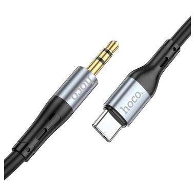 Кабель Hoco UPA22 3.5 mm to Type-C silicone digital audio conversion cable |1M| чорний фото №3