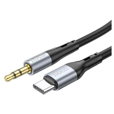 Кабель Hoco UPA22 3.5 mm to Type-C silicone digital audio conversion cable |1M| чорний фото №2