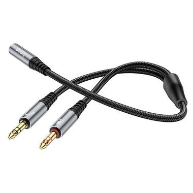 Кабель HOCO 2-in-1 3.5 headset audio adapter Cable UPA21 (female to 2male) |0.25M| черный фото №3
