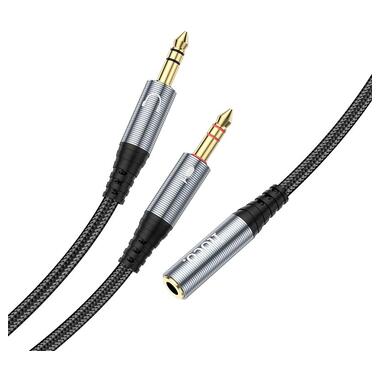 Кабель HOCO 2-in-1 3.5 headset audio adapter Cable UPA21 (female to 2male) |0.25M| черный фото №4
