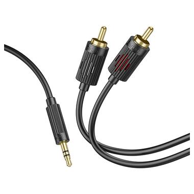 Кабель Hoco 3.5 double Lotus RCA audio cable UPA28 |1.5M| черный фото №3