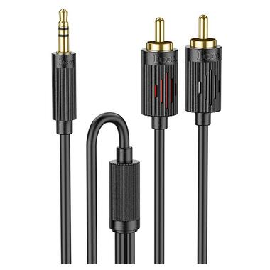 Кабель Hoco 3.5 double Lotus RCA audio cable UPA28 |1.5M| черный фото №1
