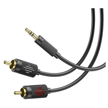 Кабель Hoco 3.5 double Lotus RCA audio cable UPA28 |1.5M| черный фото №4