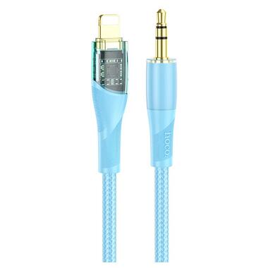 Кабель HOCO 3.5 mm to lightning Transparent Discovery Edition Digital audio conversion cable UPA25 |1M| синий фото №1
