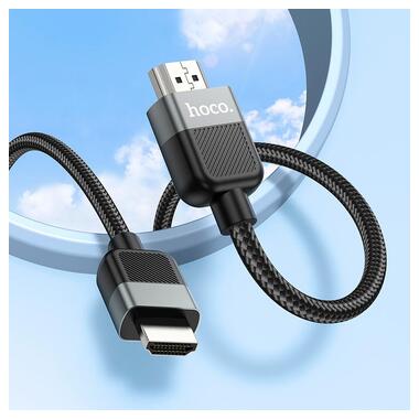 Кабель HOCO Cutting-edge HDTV 2.0 male-to-male 4K HD data cable US09 (L=1M) черный фото №6