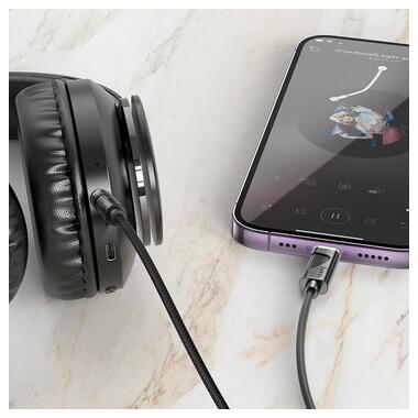 Кабель Hoco Friend digital audio conversion cable aux to Lightning UPA30 |1m DAC| черный фото №3