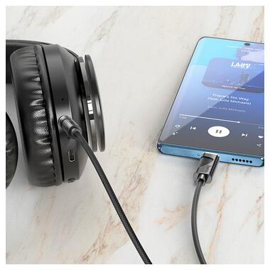 Кабель Hoco Friend digital audio conversion cable aux to Type-C UPA30 |1m DAC| черный фото №3